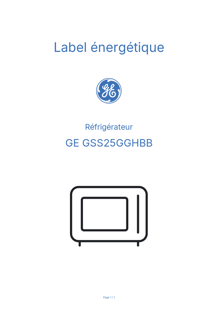 Image de la première page du manuel de l'appareil GSS25GGHBB