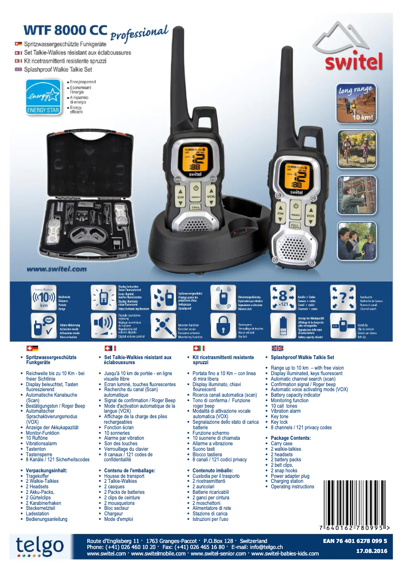 Page 1 de la notice Fiche technique Switel WTF8000