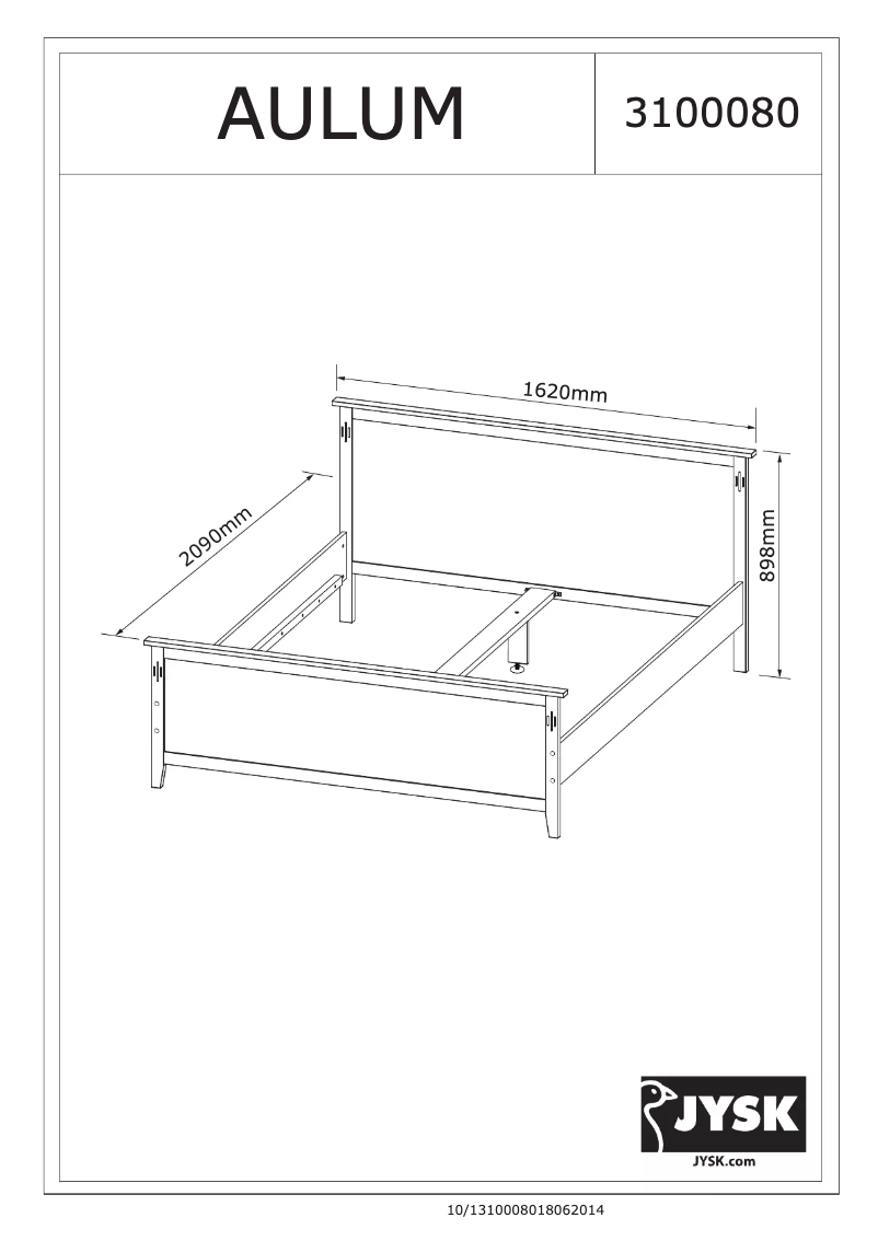 Page 1 de la notice Manuel utilisateur JYSK Aulum (150x200)