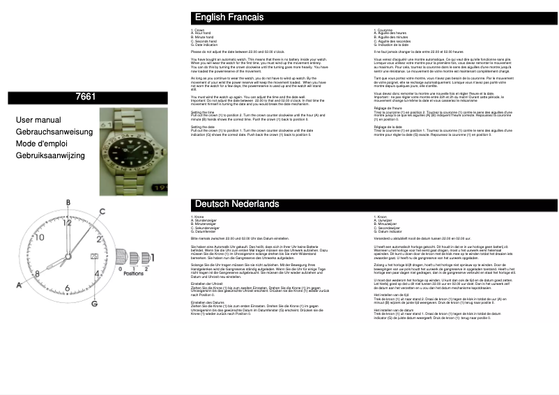 Page n°1 - Manuel utilisateur Davis 7661
