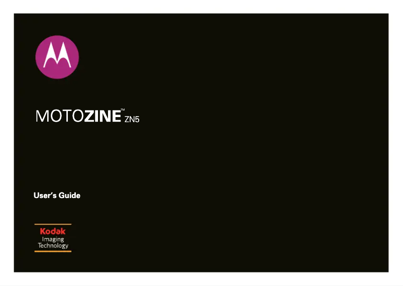 Page 1 de la notice Manuel utilisateur Motorola ZINE ZN5