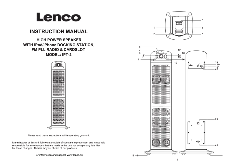 Image de la première page du manuel de l'appareil IPT-2