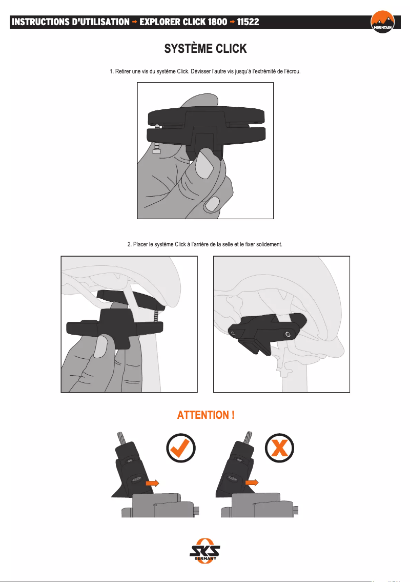 Image de la première page du manuel de l'appareil Explorer Click 1800