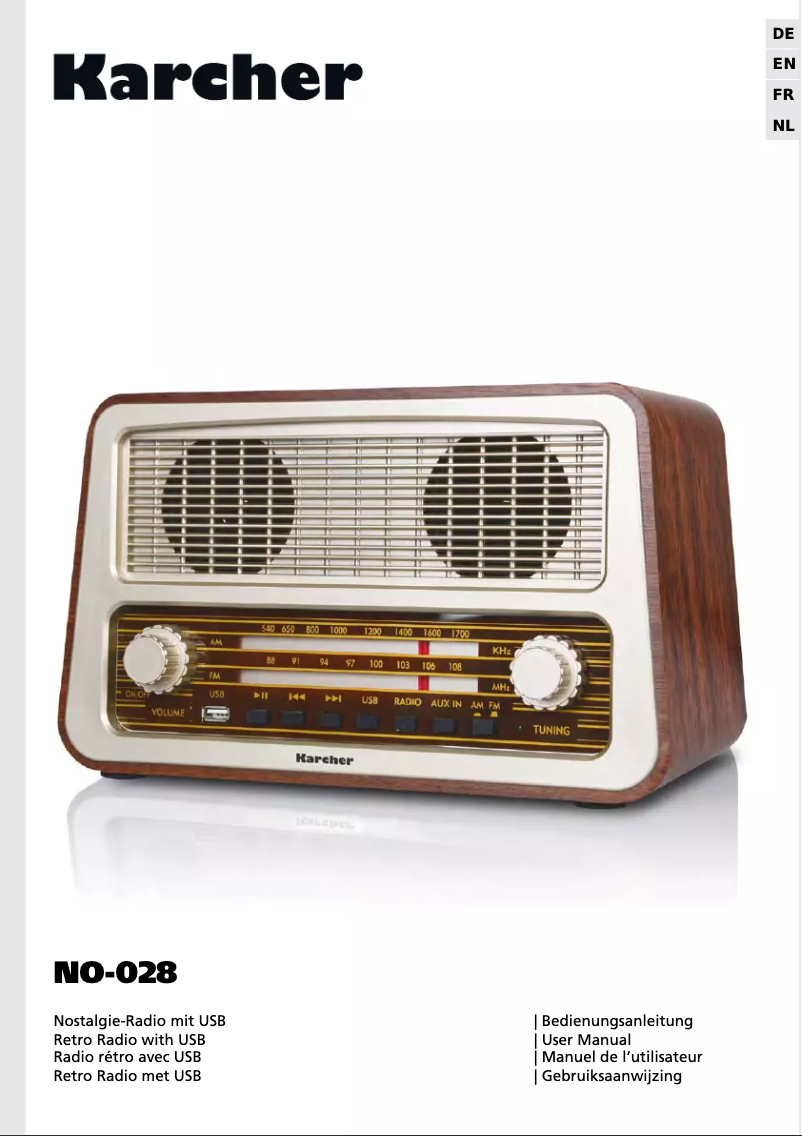 Page 1 de la notice Manuel utilisateur Karcher Audio NO-028