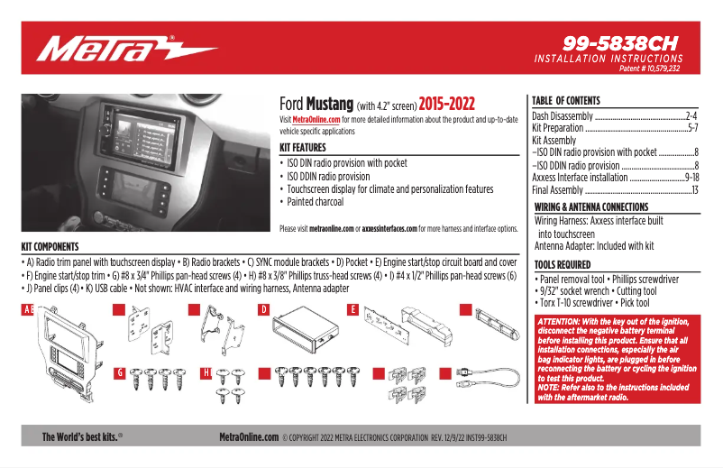 Page n°1 - Manuel utilisateur AXESS 99-5838CH