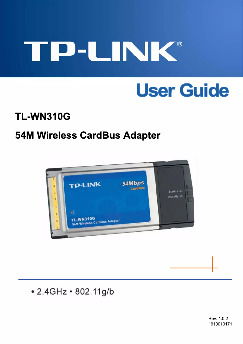 Page 1 de la notice Manuel utilisateur TP-Link TL-WN310G