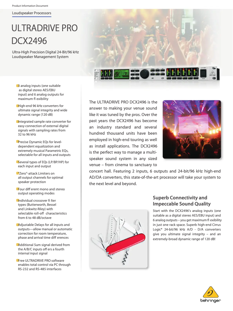 Image de la première page du manuel de l'appareil Ultradrive Pro DCX2496