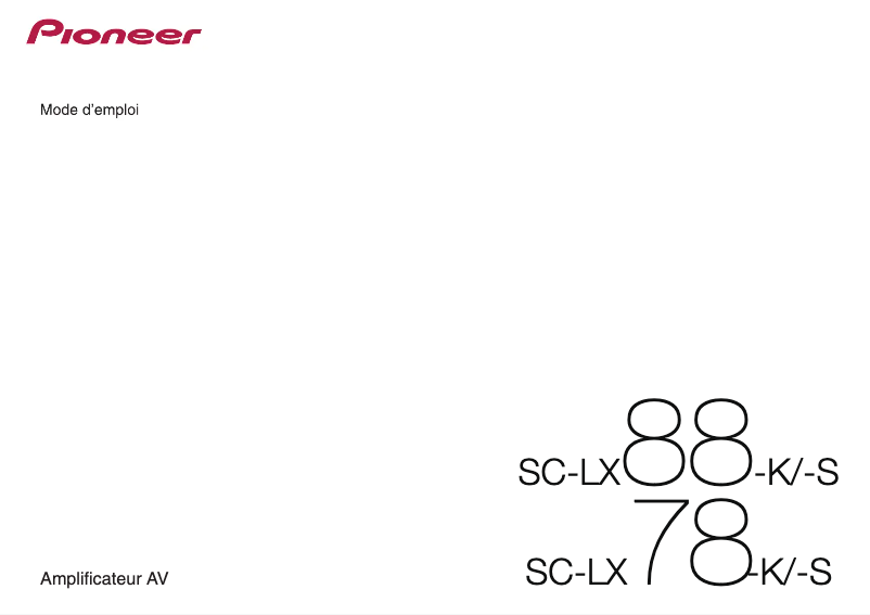 Page n°1 - Manuel utilisateur Pioneer SC-LX88