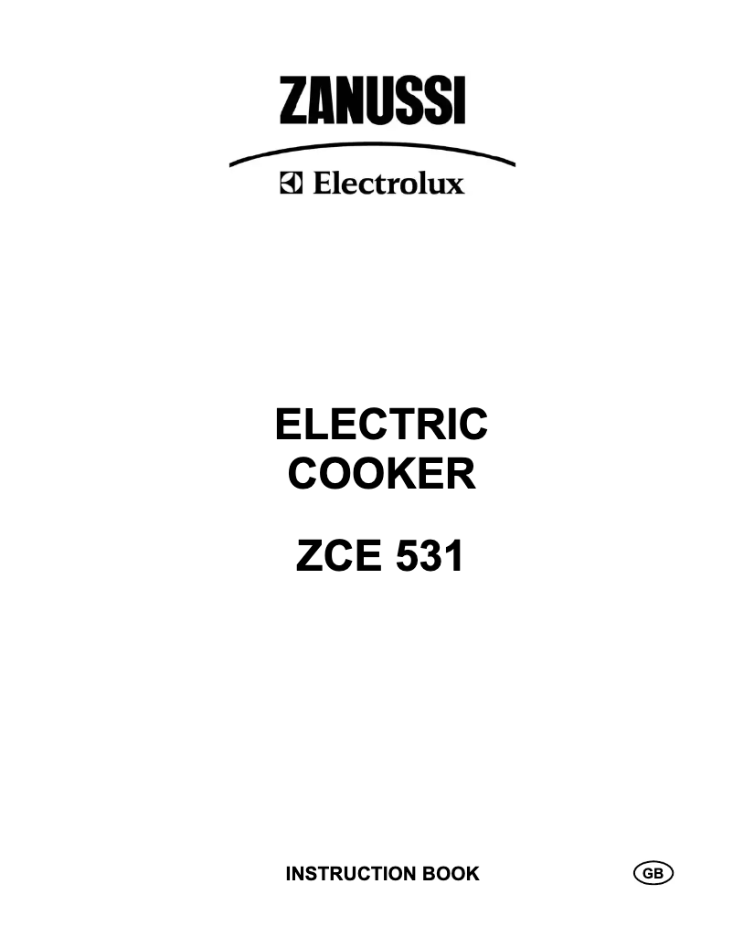 Image de la première page du manuel de l'appareil ZCE531X