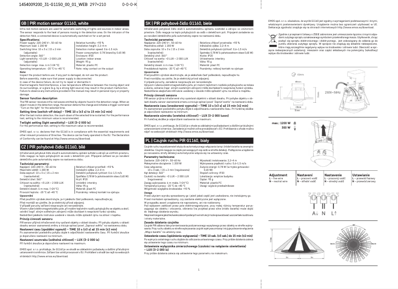 Image de la première page du manuel de l'appareil G1160