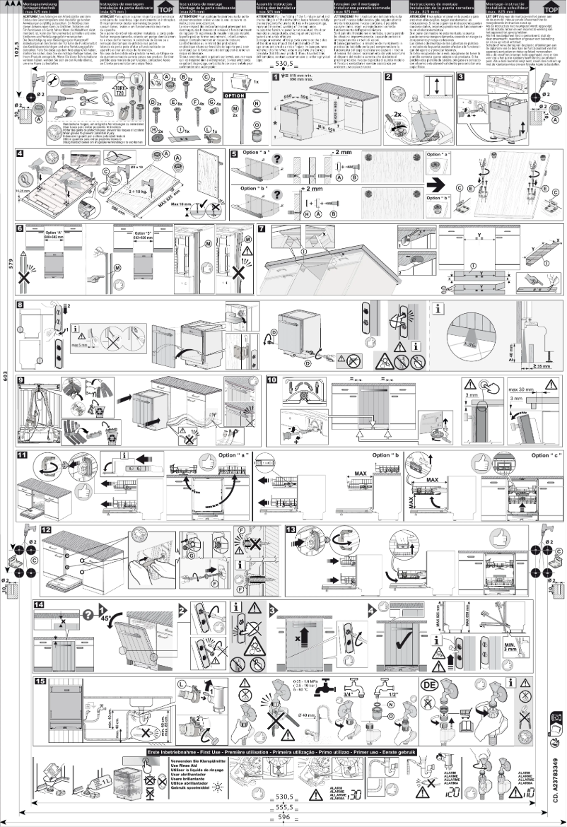 Page n°1 - Guide d'installation Zanussi ZDLN7531