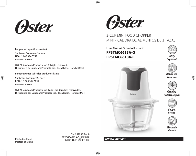 Page 1 de la notice Manuel utilisateur Oster FPSTMC6613A-L