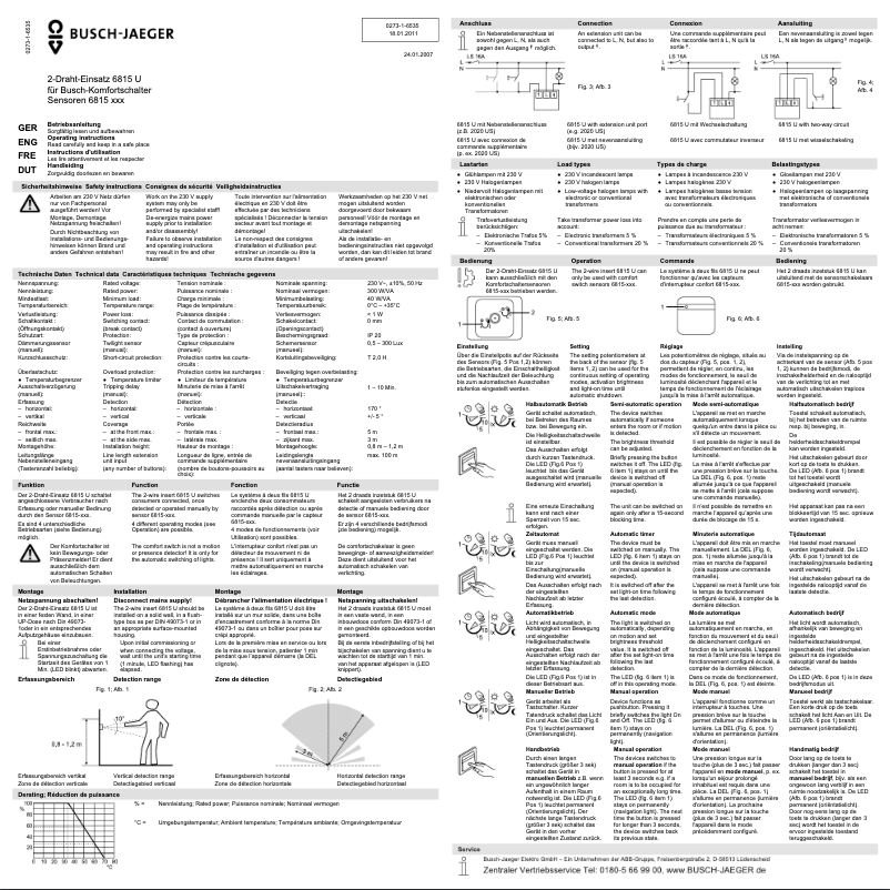 Page 1 de la notice Manuel utilisateur Busch-Jaeger 6800-0-2274