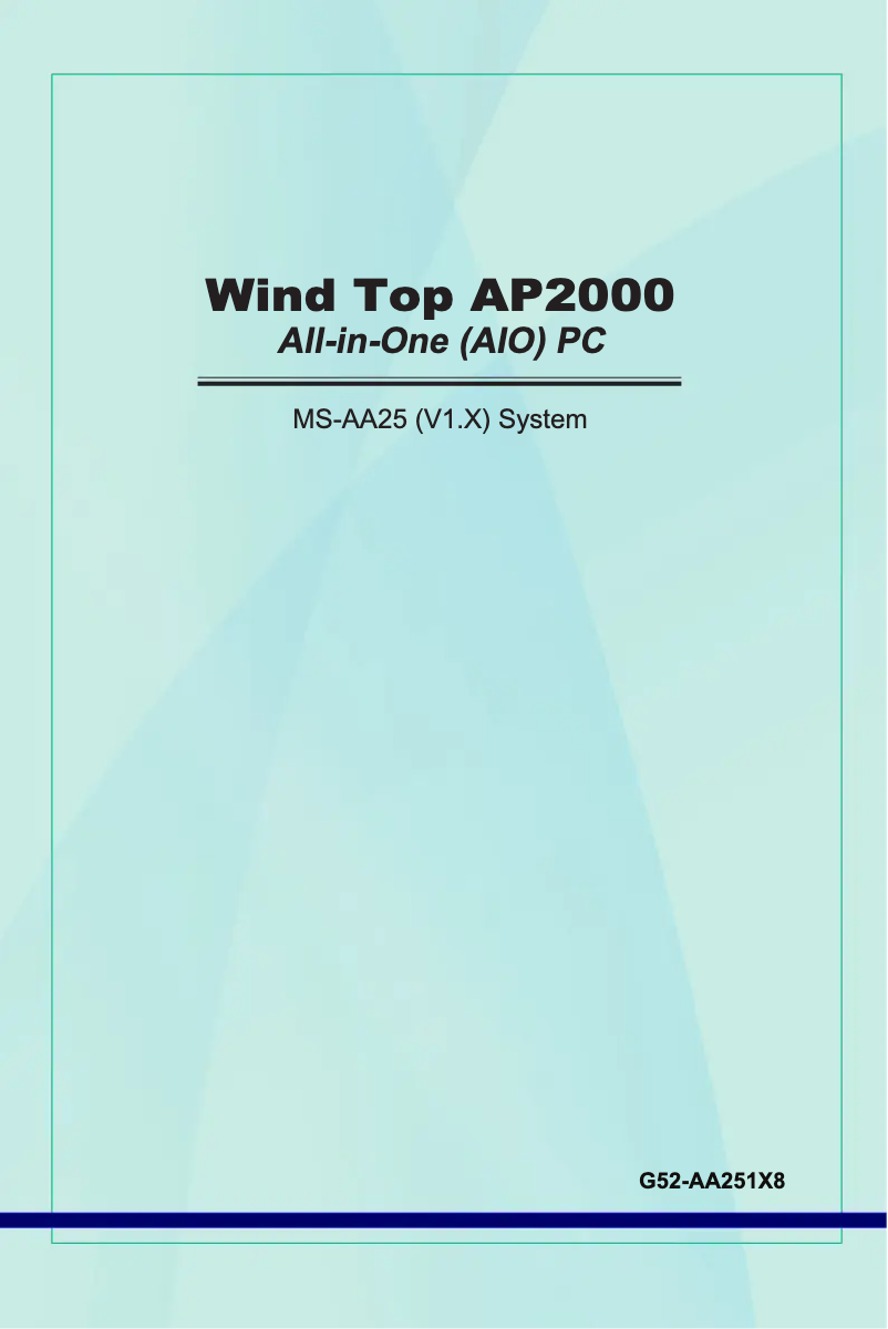 Image de la première page du manuel de l'appareil Wind Top AP2000