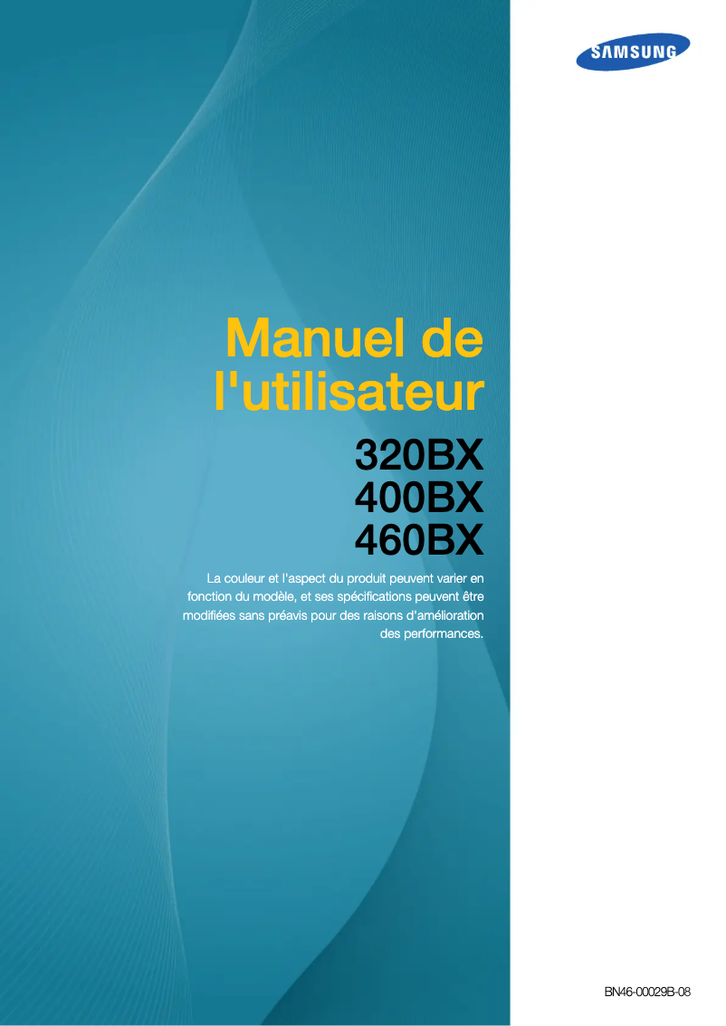 Page 1 de la notice Manuel utilisateur Samsung SyncMaster 460BX