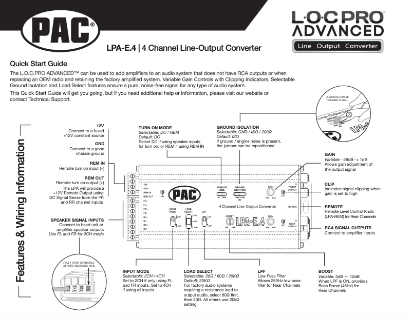 Page 1 de la notice Guide d'installation PAC LocPro Advanced LPA-E.4