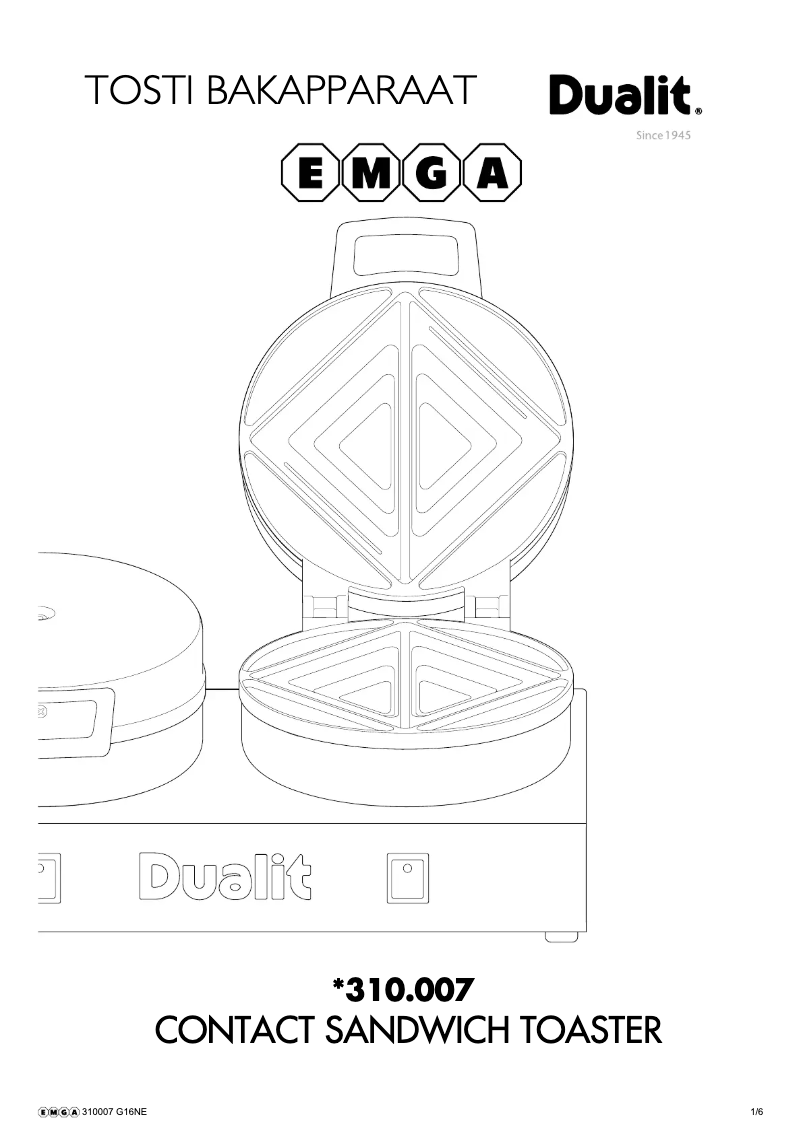 Page 1 de la notice Manuel utilisateur Dualit 310007