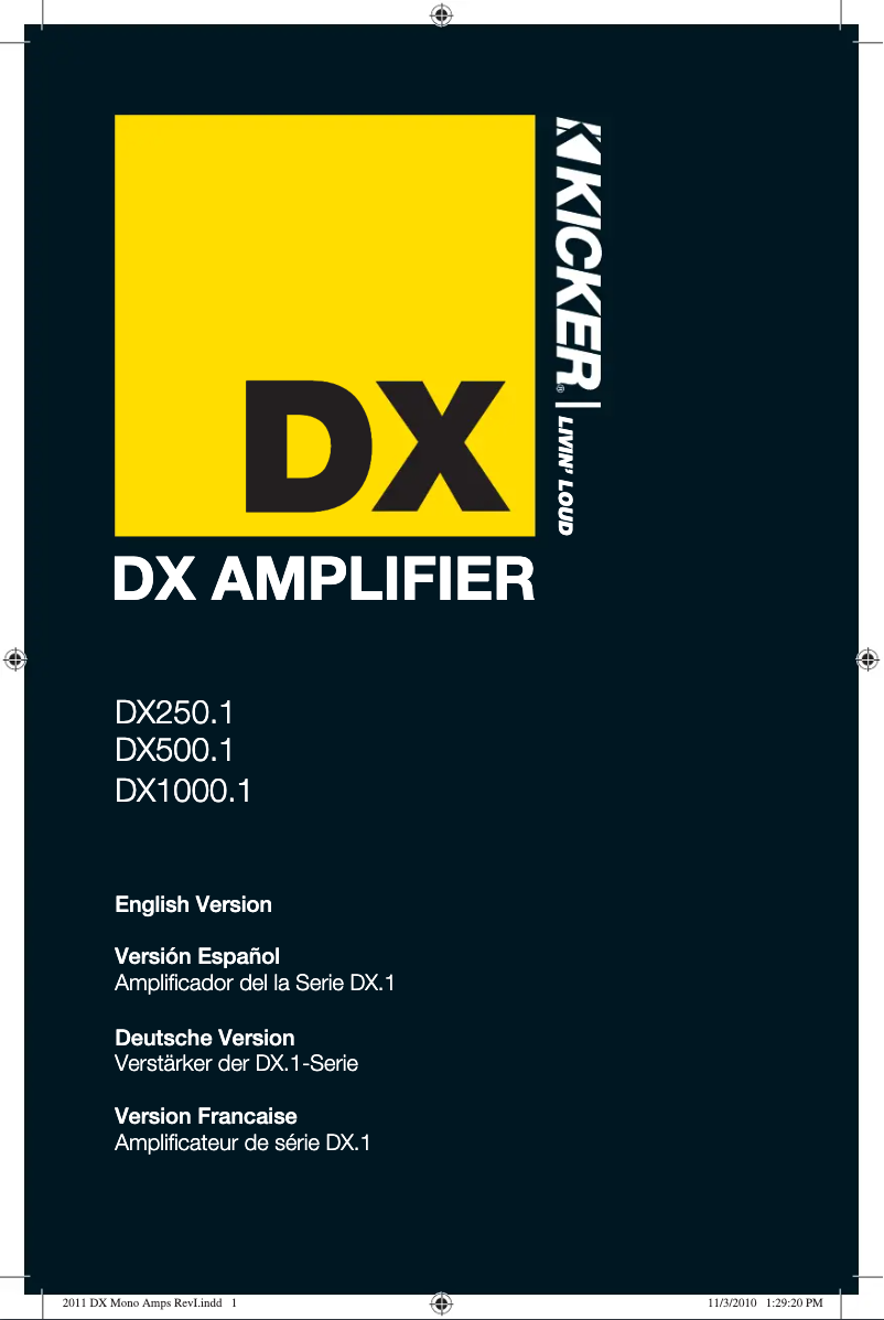 Página 1 del manual Manual de usuario Kicker DX250.1