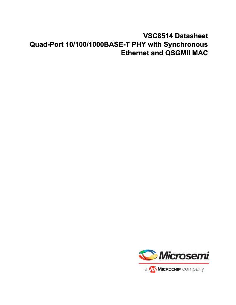 Page 1 de la notice Fiche technique Microchip VSC8514