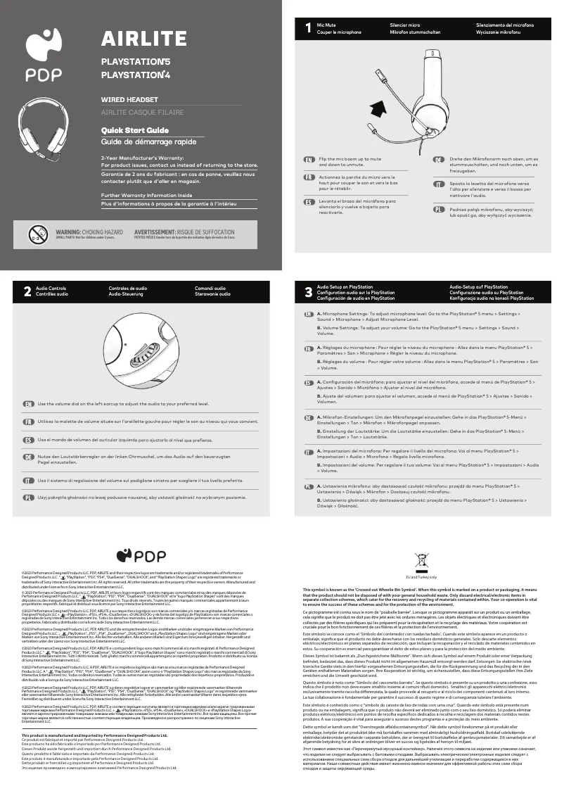 Page n°1 - Manuel utilisateur PDP AIRLITE