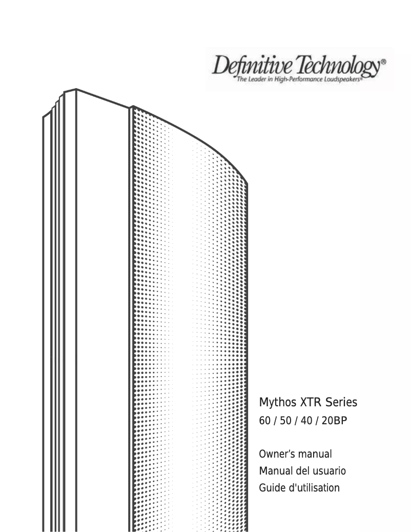 Page 1 de la notice Manuel utilisateur Definitive Technology XTR-20BP