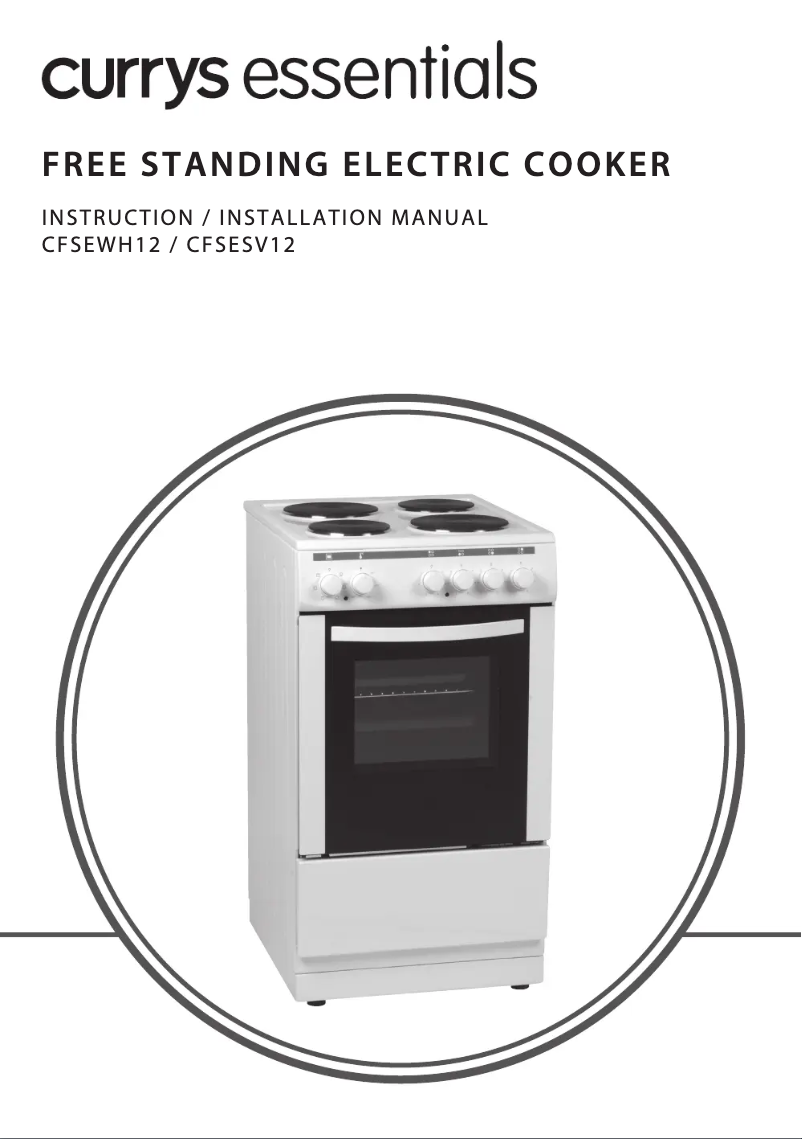 Page 1 de la notice Manuel utilisateur Currys Essentials CFSEWH12