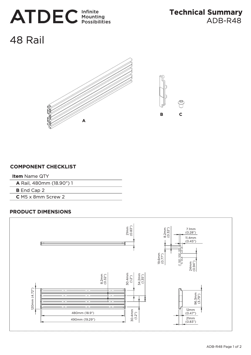 Page n°1 - Manuel utilisateur Atdec ADB-R48-S