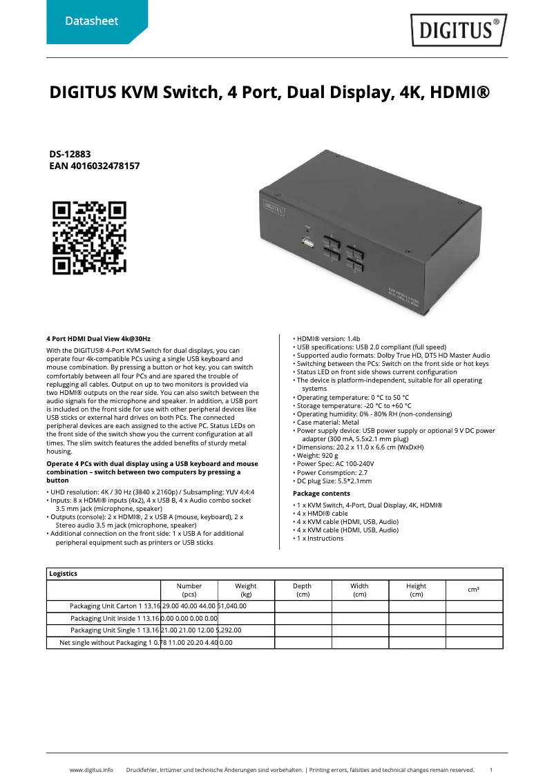 Image de la première page du manuel de l'appareil DS-12883