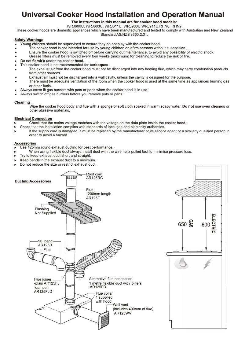 Page n°1 - Manuel utilisateur Westinghouse WRJ900US