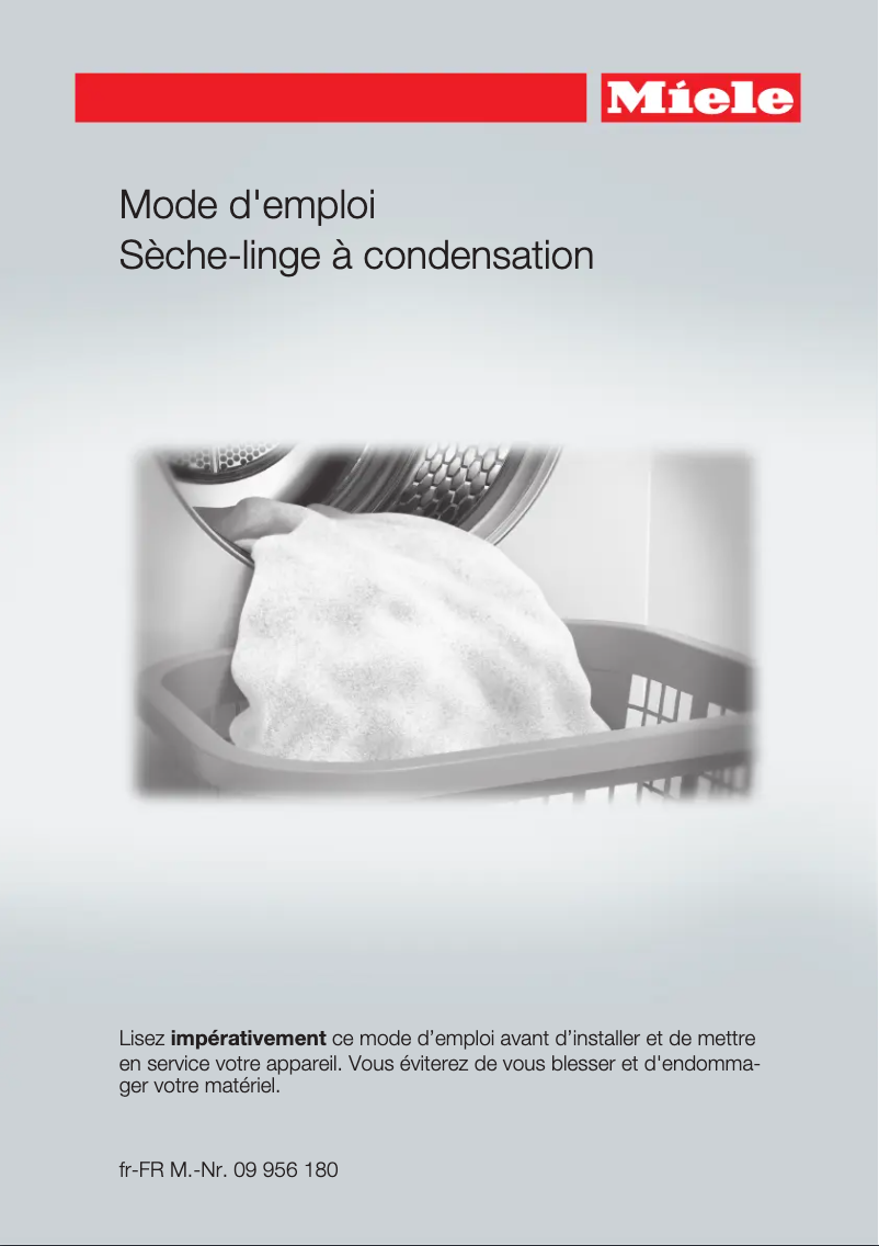 Page n°1 - Manuel utilisateur Miele TDA 140 C