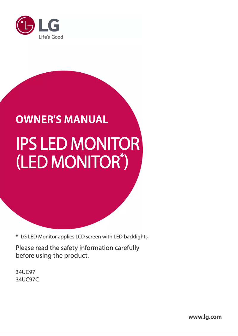 Image de la première page du manuel de l'appareil 34UC97C