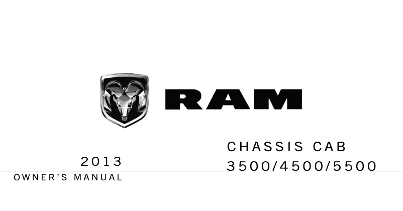 Page 1 de la notice Manuel utilisateur RAM Chassis Cab (2013)