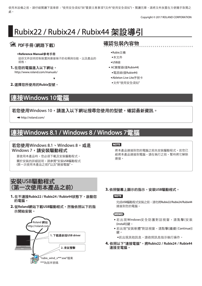 Image de la première page du manuel de l'appareil RUBIX22