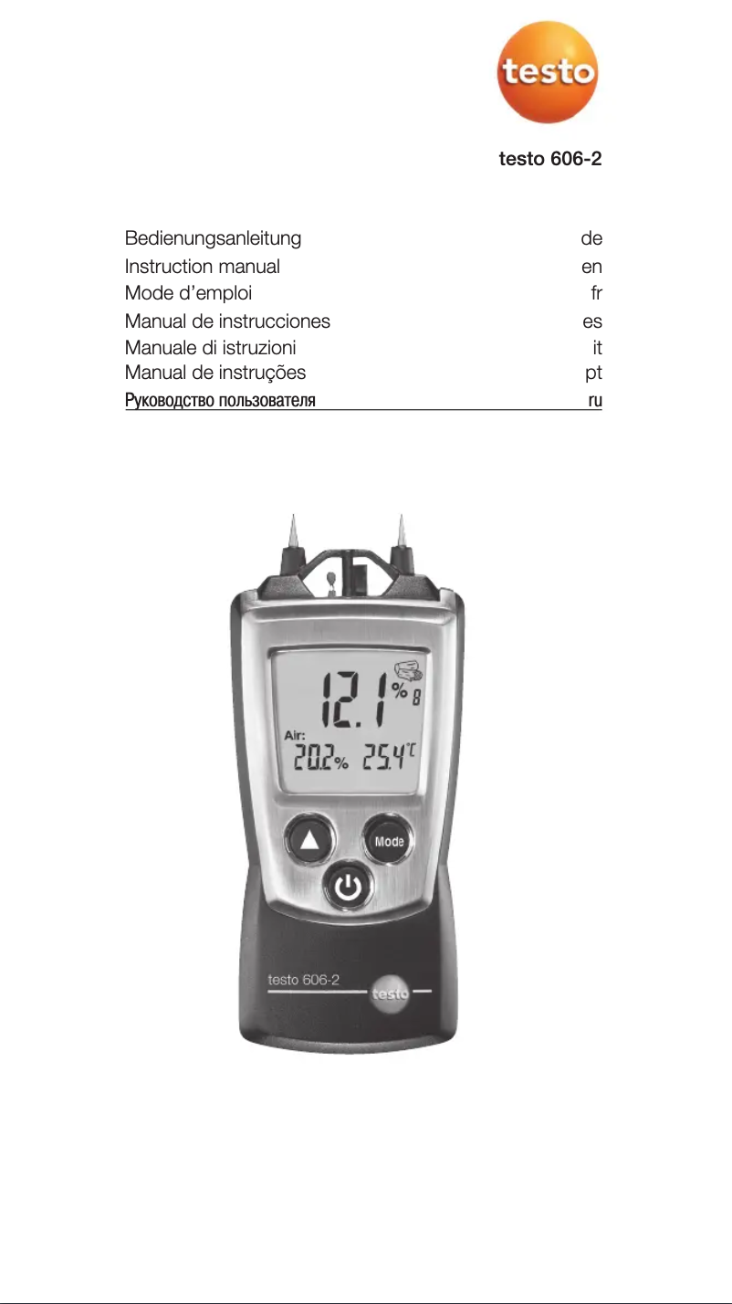 Página 1 del manual Manual de usuario Testo 606-2