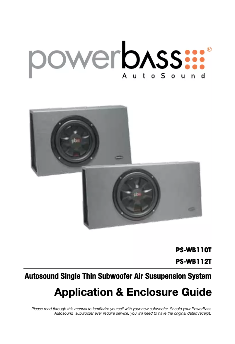 Image de la première page du manuel de l'appareil PS-WB110T