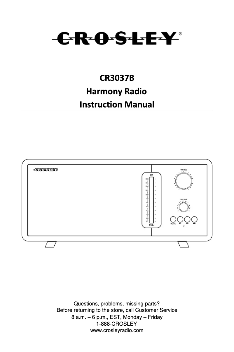 Image de la première page du manuel de l'appareil CR3037B
