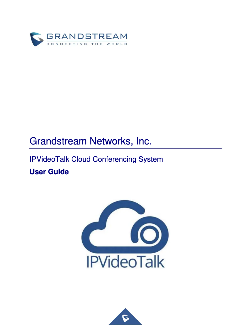 Page 1 de la notice Manuel utilisateur Grandstream IPVideoTalk
