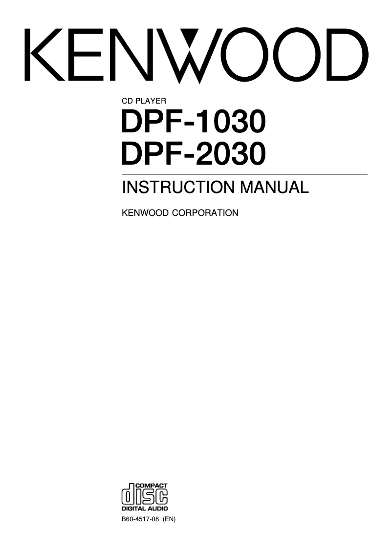 Page 1 de la notice Manuel utilisateur Kenwood DPF-1030