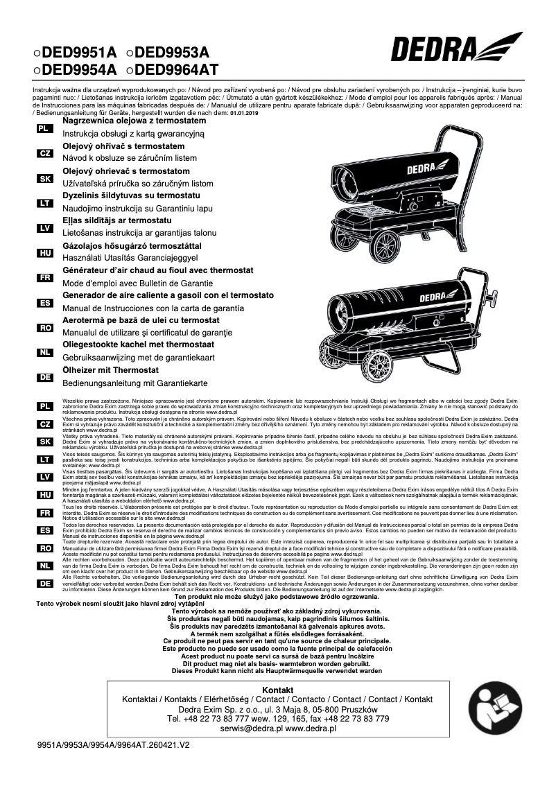 Image de la première page du manuel de l'appareil DED9953A