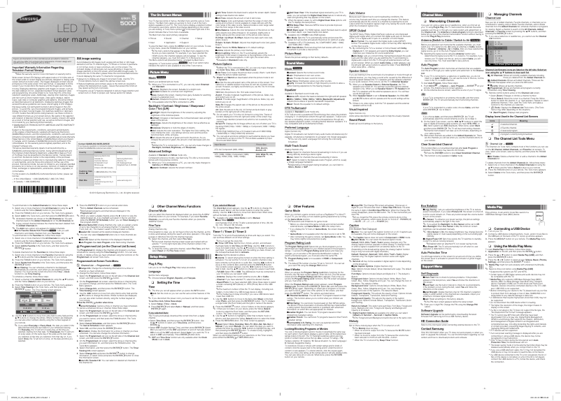 Page 1 de la notice Manuel utilisateur Samsung UN39FH5000F