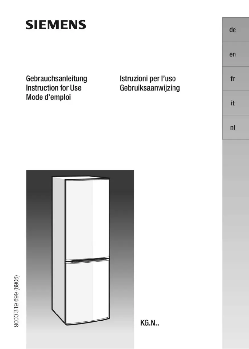 Page n°1 - Manuel utilisateur Siemens KG36NX75