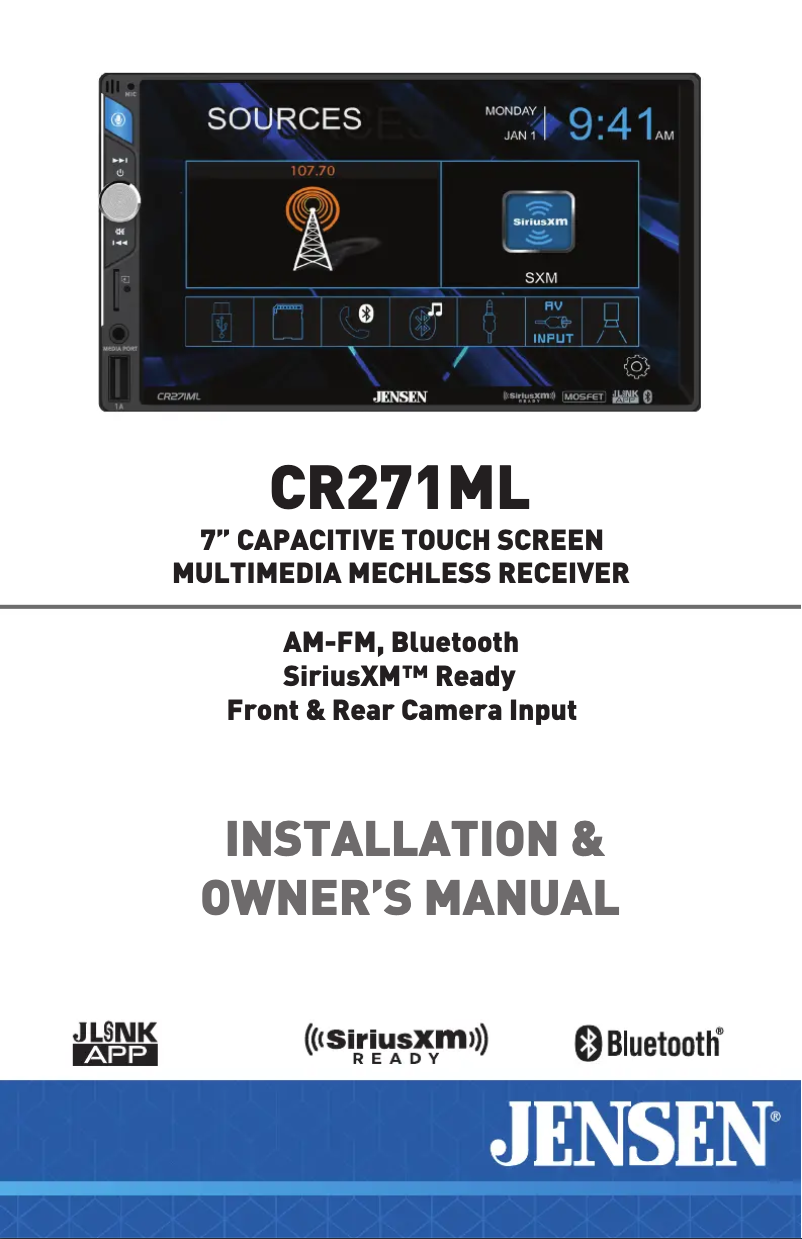 Page n°1 - Manuel utilisateur Jensen CR271ML