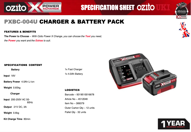 Image de la première page du manuel de l'appareil PXBC-004U