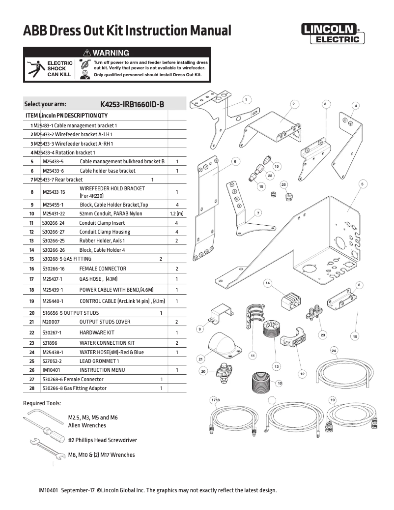 Página 1 del manual Manual de usuario Lincoln Electric Dress Out Kit