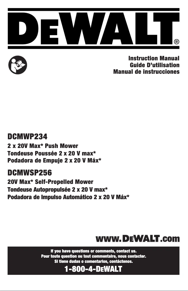 Page n°1 - Manuel utilisateur DeWalt DCMWSP256