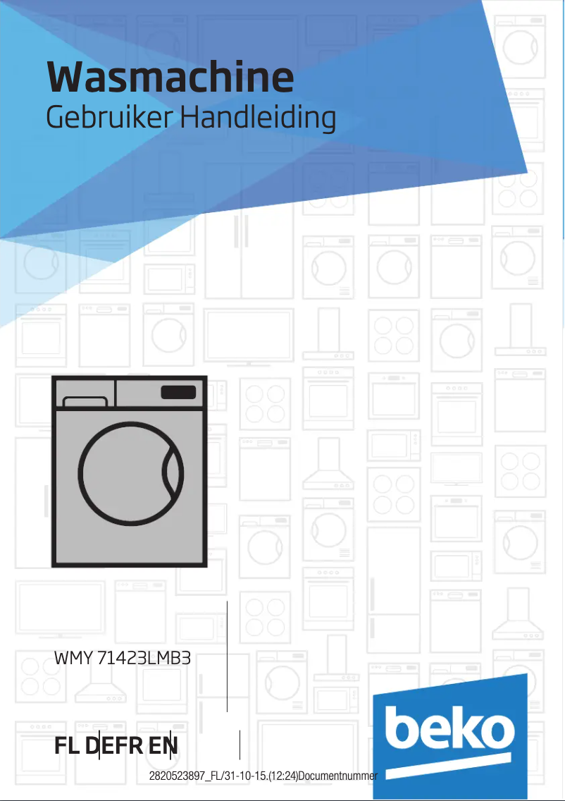 Page 1 de la notice Manuel utilisateur Beko WMY 71423 LMB3