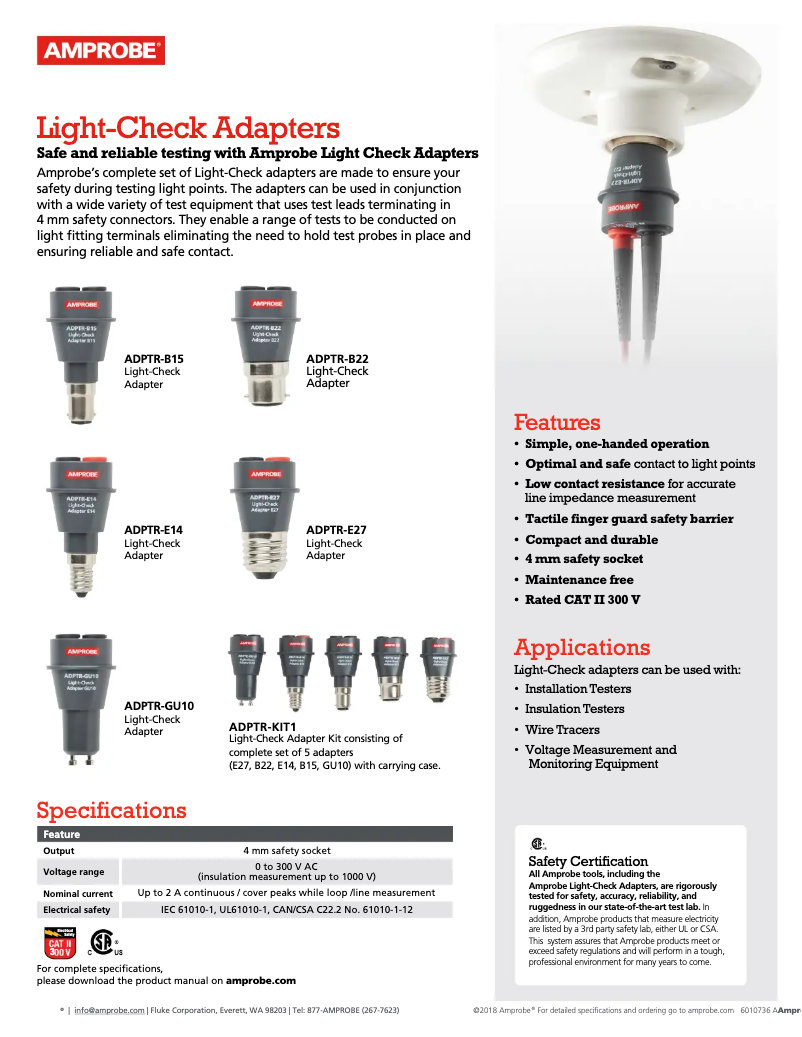 Page n°1 - Manuel utilisateur Amprobe B22