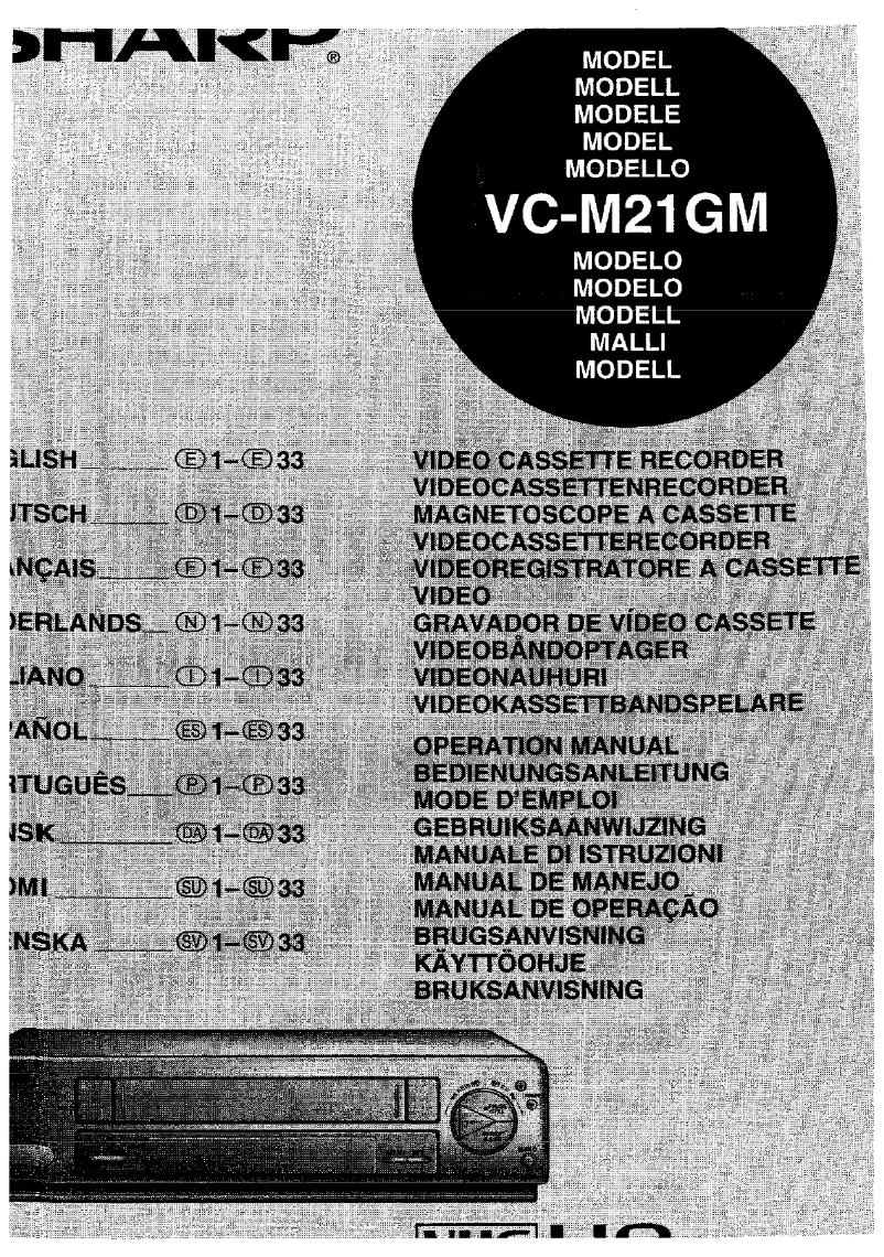 Page 1 de la notice Manuel utilisateur Sharp VC-M21