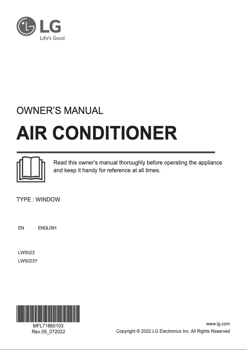 Page 1 de la notice Manuel utilisateur LG LW5023Y