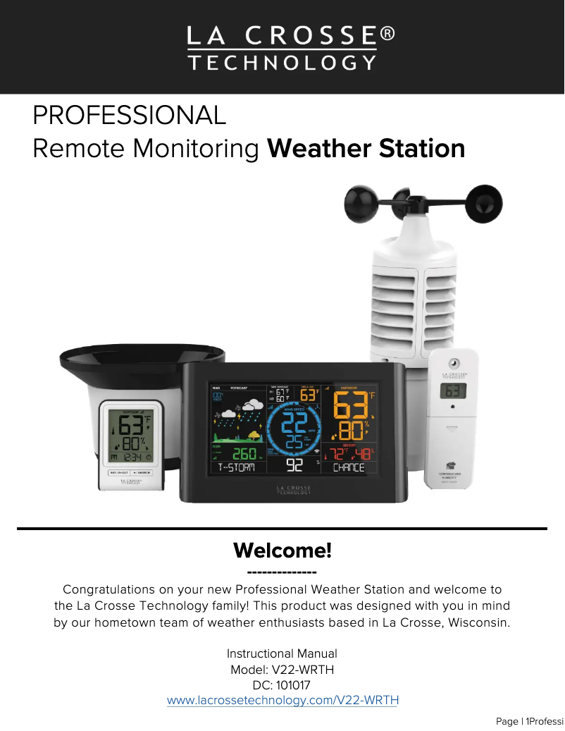 Image de la première page du manuel de l'appareil V22-WRTH